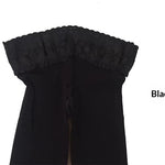 Lace Waistband With Goose Down Non-slip Slimming Tights